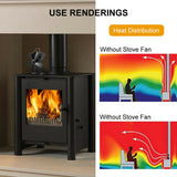 NNEDSZ Wood Heater Fan Eco Heat Powered Self-Powered Silent for Fireplace Stove Burner