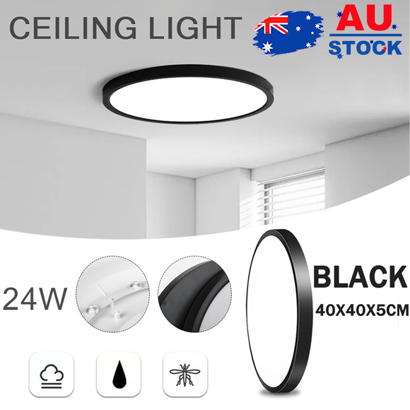 NNEDSZ 40cm black LED Ceiling Light  Round 18W / 24W Oyster Lamp Modern Cool White Light