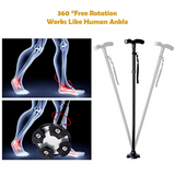 NNEDSZ Walking Stick Cane Folding Handle Adjustable fixed LED Light Aid Holder Lighting