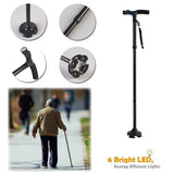 NNEDSZ Walking Stick Cane Folding Handle Adjustable fixed LED Light Aid Holder Lighting