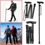 NNEDSZ Adjustable Walking Stick Travel Retractable Hiking Folding Cane Metal Pole