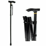 NNEDSZ Adjustable Walking Stick Travel Retractable Hiking Folding Cane Metal Pole