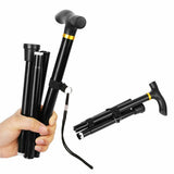 NNEDSZ Adjustable Walking Stick Travel Retractable Hiking Folding Cane Metal Pole