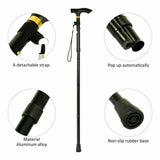 NNEDSZ Adjustable Walking Stick Travel Retractable Hiking Folding Cane Metal Pole