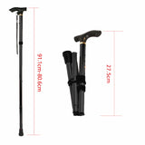 NNEDSZ Adjustable Walking Stick Travel Retractable Hiking Folding Cane Metal Pole