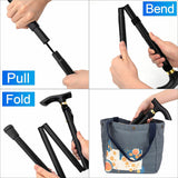 NNEDSZ Adjustable Walking Stick Travel Retractable Hiking Folding Cane Metal Pole