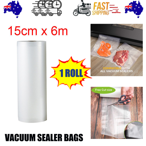 NNEDSZ 1ROLL 15CM Vacuum Sealer Bags Rolls Vaccum Food Saver Storage Seal 6M