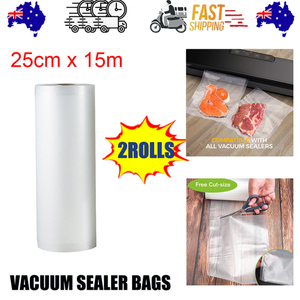 NNEDSZ 2ROLLS 25CM Vacuum Sealer Bags Rolls Vaccum Food Saver Storage Seal 15M