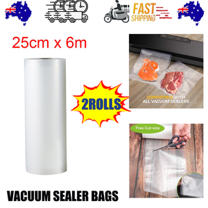 NNEDSZ 2ROLLS 25CM Vacuum Sealer Bags Rolls Vaccum Food Saver Storage Seal 6M