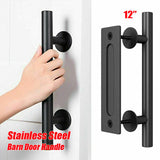 NNEDSZ 12" Barn Door Handle Sliding Flush Pull Wood Door Gate Hardware Stainless Steel
