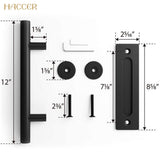 NNEDSZ 12" Barn Door Handle Sliding Flush Pull Wood Door Gate Hardware Stainless Steel