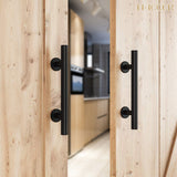 NNEDSZ 12" Barn Door Handle Sliding Flush Pull Wood Door Gate Hardware Stainless Steel