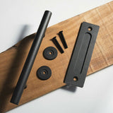 NNEDSZ 12" Barn Door Handle Sliding Flush Pull Wood Door Gate Hardware Stainless Steel