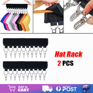 NNEDSZ 2X 10 Clips Door Cap Rack Baseball Hat Holder Closet Hanger Storage Organizer