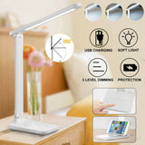 NNEDSZ Touch LED Desk Lamp Bedside Study Reading Table Light Dimmable USB Rechargeable