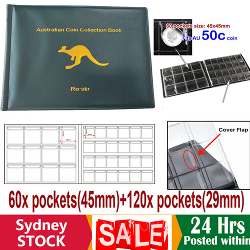 NNEDSZ 180 Coin Holder Collection Storage Collecting Money Penny Pockets Album Book AU