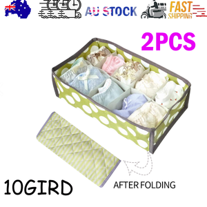 NNEDSZ 2Pcs 10 Grids Underwear Sock Panties Drawer Storage Bag Organizer Wardrobe Box