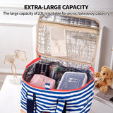 NNEDSZ Blue Insulated Picnic Bag Thermal Cooler Portable Lunch Food Tote Carry Storage Bag