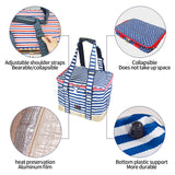 NNEDSZ Blue Insulated Picnic Bag Thermal Cooler Portable Lunch Food Tote Carry Storage Bag