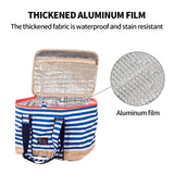NNEDSZ Blue Insulated Picnic Bag Thermal Cooler Portable Lunch Food Tote Carry Storage Bag