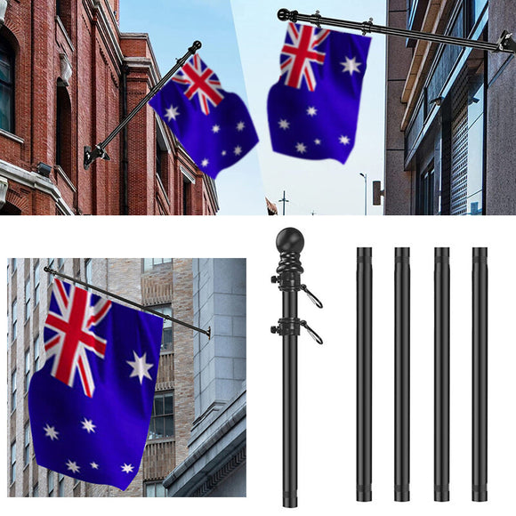 NNEDSZ 1.8M Flag Pole Kit Stainless Steel Flag Pole Kit Swivel Flagpole Ring for House