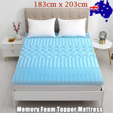 NNEDSZ 7 Zone Memory Foam Topper Mattress Toppers Cool Gel Pad Mat Medium Firm 8cm Thick 183cm x 203cm
