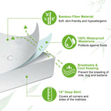 NNEDSZ Waterproof Bamboo Fully Fitted Mattress Protector King Single