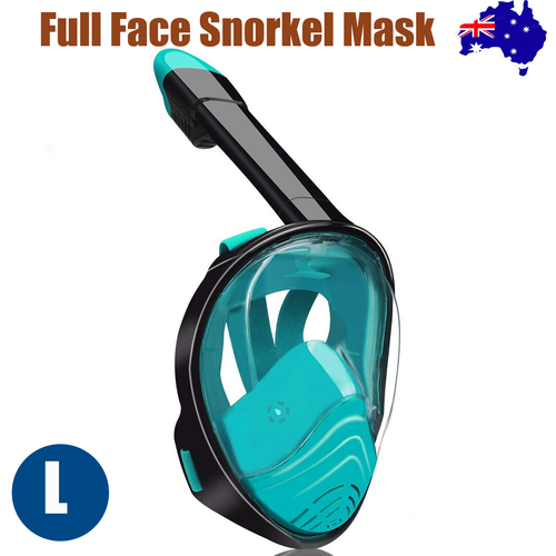 NNEDSZ Blue Full Face Snorkel Mask Swimming Breath Dry Diving Goggle Scuba Glass Anti-Fog AU L