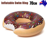 NNEDSZ Coffee Inflatable Giant Donut Raft Swim Ring Float Swimming Pool Beach Lounge Pink Coff 70CM
