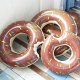 NNEDSZ 2pcs Coffee Inflatable Giant Donut Raft Swim Ring Float Swimming Pool Beach Lounge Pink Coff 90CM