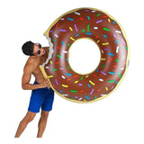 NNEDSZ 2pcs Coffee Inflatable Giant Donut Raft Swim Ring Float Swimming Pool Beach Lounge Pink Coff 90CM