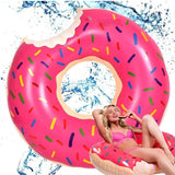 NNEDSZ Pink Inflatable Giant Donut Raft Swim Ring Float Swimming Pool Beach Lounge Pink Coff 90CM