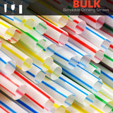 NNEDSZ BPA-Free Multi Colored Straws Bendable Disposable Drinking Plastic Party Straws