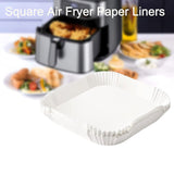 NNEDSZ 50PCS  Square white Box Air Fryer Disposable Paper Liner Non-Stick Pan Parchment Baking Paper