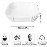 NNEDSZ 50PCS  Square white Box Air Fryer Disposable Paper Liner Non-Stick Pan Parchment Baking Paper