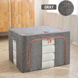 NNEDSZ Foldable Storage Box Crushed Steel Frame Clothes Quilt Toys Organizer 24L