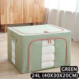 NNEDSZ Foldable Storage Box Crushed Steel Frame Clothes Quilt Toys Organizer 24L