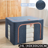 NNEDSZ Foldable Storage Box Crushed Steel Frame Clothes Quilt Toys Organizer 24L