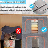 NNEDSZ Foldable Storage Box Crushed Steel Frame Clothes Quilt Toys Organizer 60L  Random color