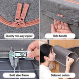 NNEDSZ Foldable Storage Box Crushed Steel Frame Clothes Quilt Toys Organizer 60L  Random color