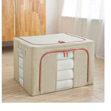 NNEDSZ Foldable Storage Box Crushed Steel Frame Clothes Quilt Toys Organizer 60L Random color