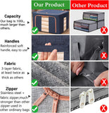 NNEDSZ Foldable Storage Box Crushed Steel Frame Clothes Quilt Toys Organizer 60L Random color