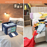 NNEDSZ Foldable Storage Box Crushed Steel Frame Clothes Quilt Toys Organizer 60L Random color