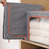 NNEDSZ Foldable Storage Box Crushed Steel Frame Clothes Quilt Toys Organizer 60L Random color