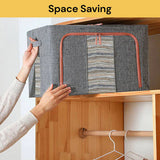NNEDSZ Foldable Storage Box Crushed Steel Frame Clothes Quilt Toys Organizer 60L Random color