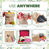 50Pcs 20X30cm Drawstring Storage Bags Calico Bags Linen Tote Gift Bag Bulk