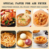 NNEDSZ 50PCS Round Brown Box Air Fryer Disposable Paper Liner Non-Stick Pan Parchment Baking Paper