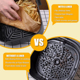NNEDSZ 50PCS Round Brown Box Air Fryer Disposable Paper Liner Non-Stick Pan Parchment Baking Paper