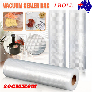 NNEDSZ 1 Roll VACUUM FOOD SEALER BAGS SAVER SEAL ROLLS STORAGE COMMERCIAL HEAT GRADE 20CMX6M