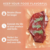 NNEDSZ 1 Roll VACUUM FOOD SEALER BAGS SAVER SEAL ROLLS STORAGE COMMERCIAL HEAT GRADE 20CMX6M
